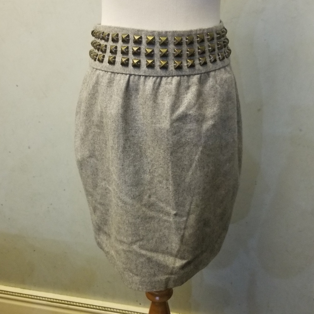 Anthropology Silence + noise studded wool skirt women's size 4 (O8)